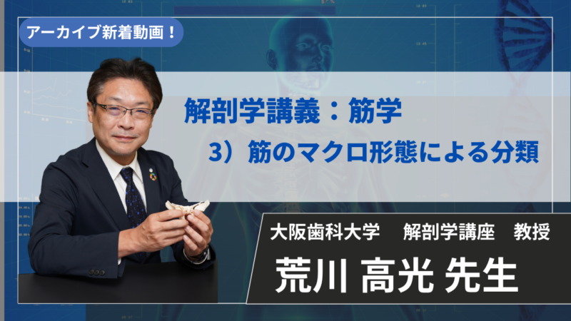 【2027年3月14日まで公開】解剖学講義：筋学　3）筋のマクロ形態による分類【荒川 高光 先生】